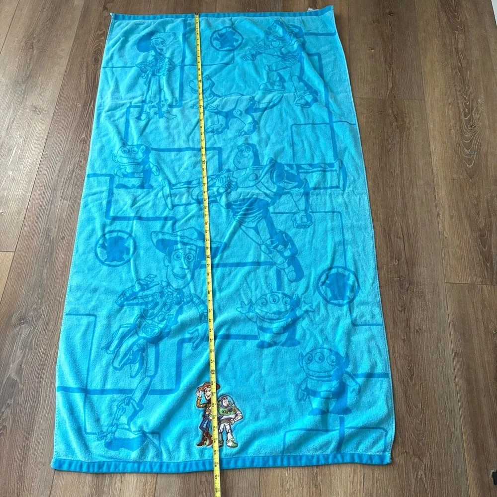 Disney Toy Story Embroidered Beach Towel‎ Woody Buzz Pixar Blue Aliens Bath
